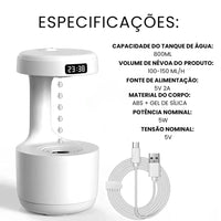 Umidificador e Difusor Gotas Anti Gravidade